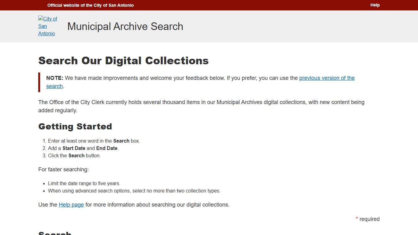 Municipal Archive Search